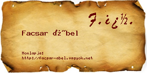 Facsar Ábel névjegykártya