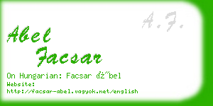 abel facsar business card